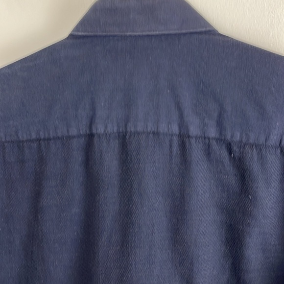 Jared Lang Navy Blue Cotton Dress Shirt - Picture 8 of 8